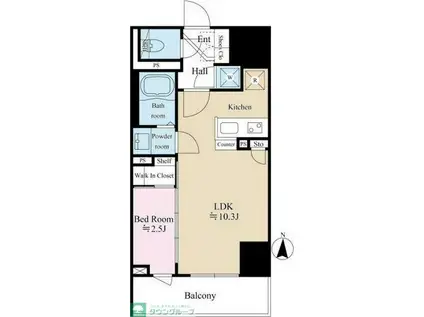 テラス森下(1LDK/9階)の間取り写真