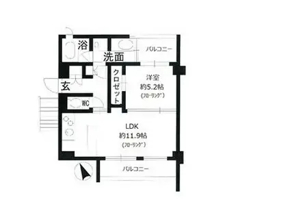パークホームズ覚王山ウエスト(1LDK/1階)の間取り写真