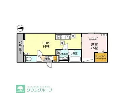 アニヴェルセル(1LDK/2階)の間取り写真