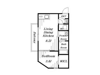 アトレイユ蘇我(1LDK/1階)の間取り写真