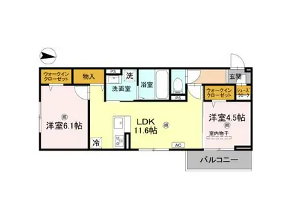 萩 II(2LDK/2階)の間取り写真