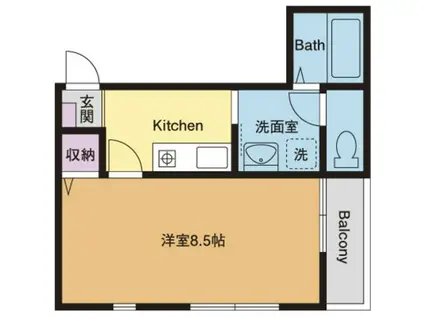 アンプルミエール(1K/3階)の間取り写真