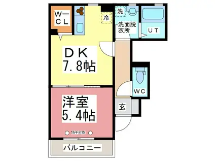 グランド ソレイユ(1DK/1階)の間取り写真