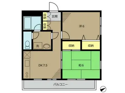 小林ビル(2DK/2階)の間取り写真