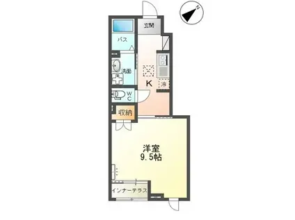 オアシス(1K/1階)の間取り写真