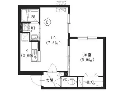 OLIVE環状東(1LDK/4階)の間取り写真