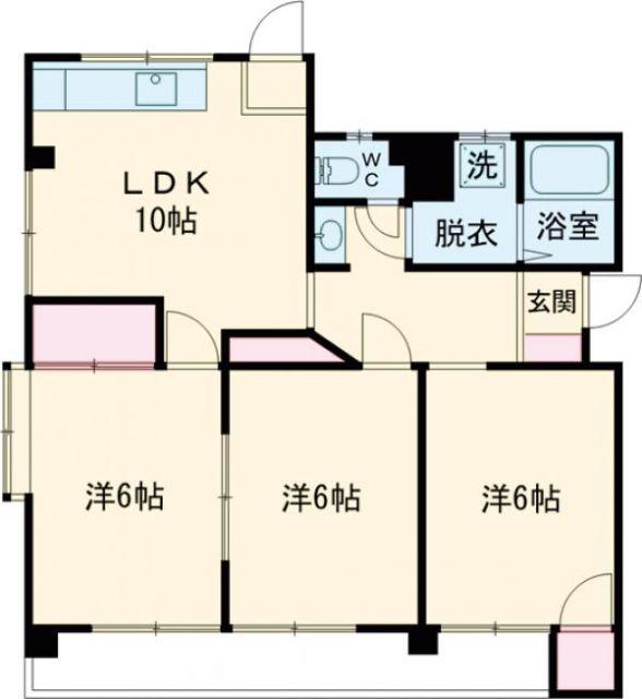 メゾンドモラール(3LDK/1階)の間取り写真