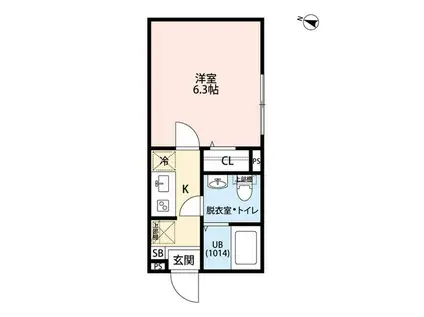 エクセラン西尾久イースト(1K/2階)の間取り写真