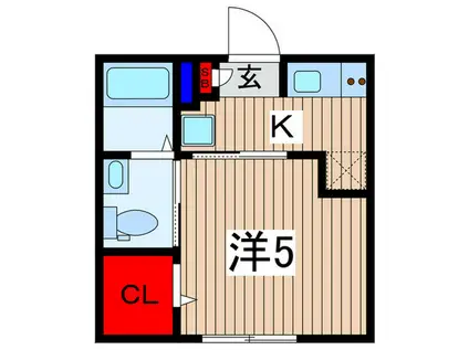アヴェニール岩槻(1K/1階)の間取り写真