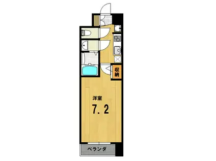エステムコート京都二条(1K/3階)の間取り写真