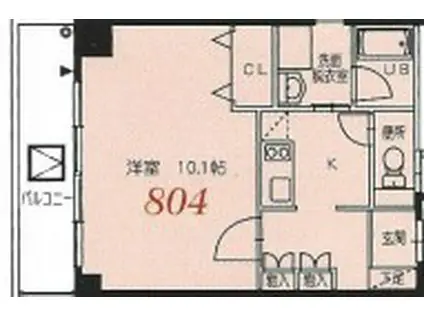 フィーブルサカエ(1K/8階)の間取り写真