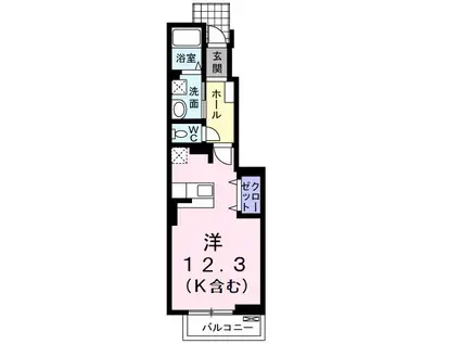 ソレイユ(ワンルーム/1階)の間取り写真