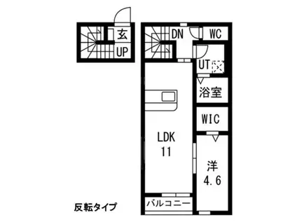 PIA蒲町II(1LDK/2階)の間取り写真