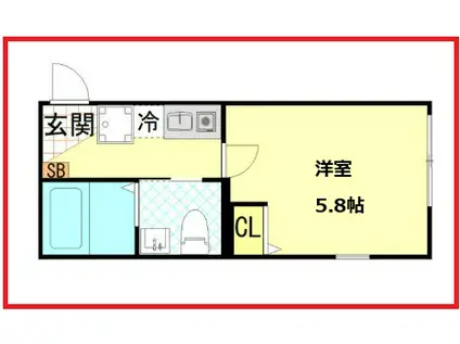 ネストヒライ(1K/2階)の間取り写真