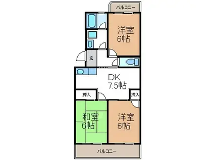 SUMMERBREEZEⅡ(3DK/4階)の間取り写真