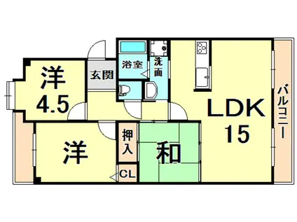 ドムス門戸(3LDK/1階)の間取り写真