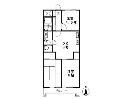 内藤シティマンション(3DK/3階)の間取り写真