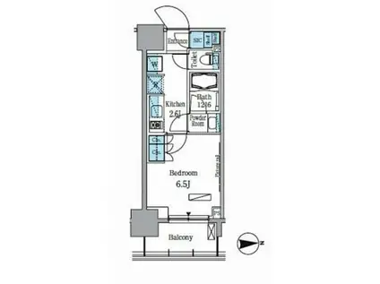 パークアクシス木場(1K/8階)の間取り写真