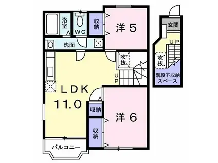 プリモディーネ(2LDK/2階)の間取り写真