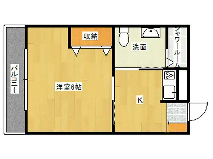 ヤマシタ7ビル(1K/3階)の間取り写真
