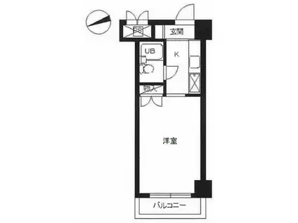 スカイコート八王子(1K/2階)の間取り写真