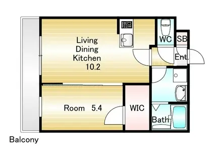 ジーメゾン垂水イースト2(1LDK/2階)の間取り写真
