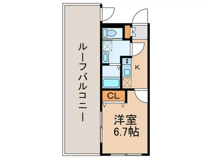 GREEN TERRACE 目黒不動前(1K/4階)の間取り写真