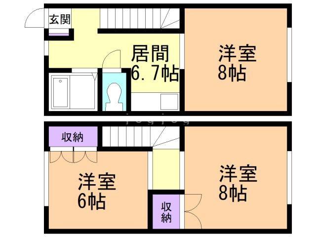 GARDEN.T1(3DK/1階)の間取り写真