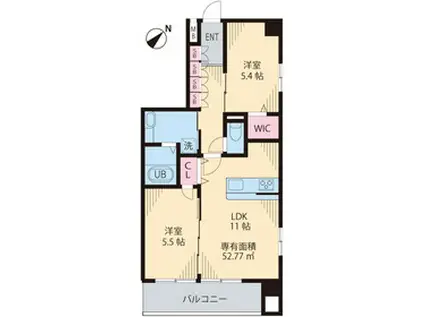東京都文京区大塚3丁目42ー13(2LDK/4階)の間取り写真