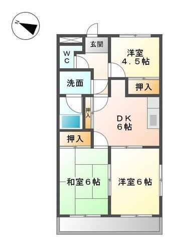 コーハンライズ(3DK/2階)の間取り写真