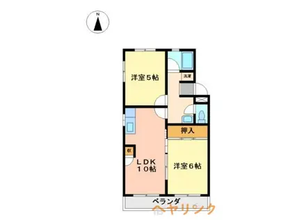 第2マンション郷(2LDK/3階)の間取り写真