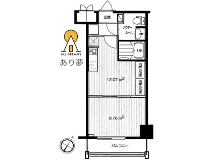SUPRE新横浜(1DK/4階)の間取り写真