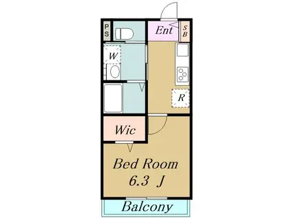 春志ハウス(1K/1階)の間取り写真