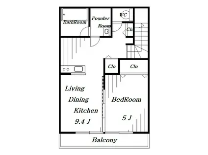 レスタシア星久喜(1LDK/2階)の間取り写真
