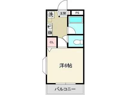 レジデンス徳島(1K/5階)の間取り写真