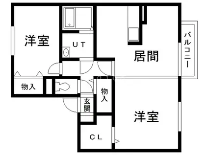 FEEL FINE HAMADA(2LDK/1階)の間取り写真