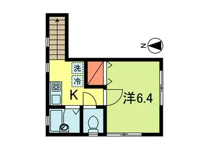 サットンプレイス・SK(1K/2階)の間取り写真