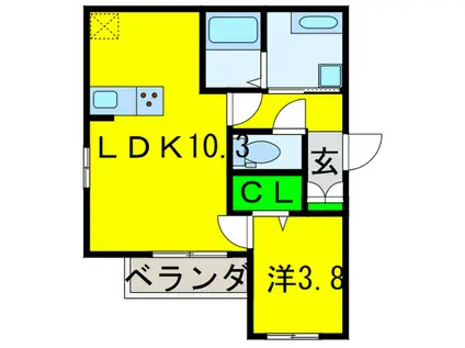 SALLY GARDEN(1LDK/1階)の間取り写真