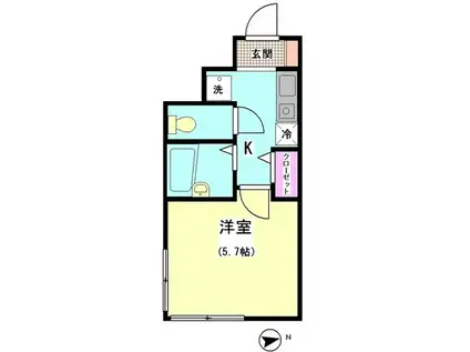 ROW HOUSE 南蒲田(1K/1階)の間取り写真