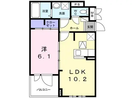 京急大師線 東門前駅 徒歩3分 3階建 築3年(1LDK/1階)の間取り写真