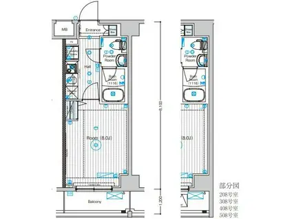 フュージョナル東墨田(1K/2階)の間取り写真
