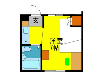 チェリーマンション(ワンルーム/3階)の間取り写真