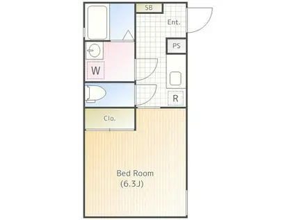 桜ヒルズ本駒込(1K/2階)の間取り写真