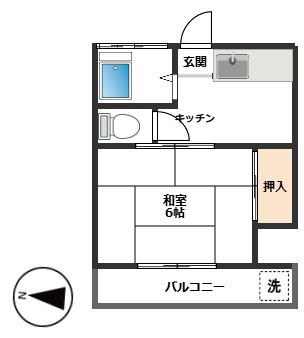 ハイランドフラット(1K/2階)の間取り写真