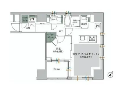 パークリュクス銀座8丁目(1LDK/3階)の間取り写真
