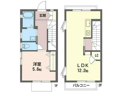 ハイムトモエA(1LDK/1階)の間取り写真