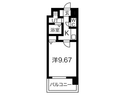 NONAMI RISE(1K/11階)の間取り写真