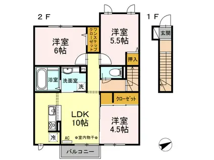 PRIMAVERA(3LDK/2階)の間取り写真