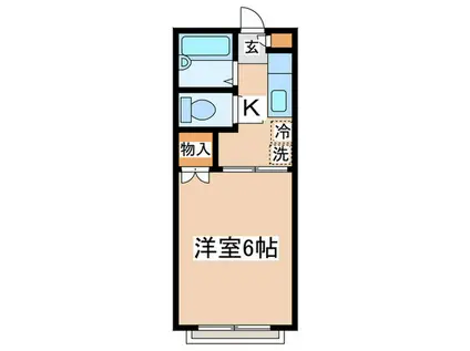 サンマリノ(1K/1階)の間取り写真