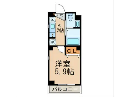 アルーエム千田(1K/1階)の間取り写真